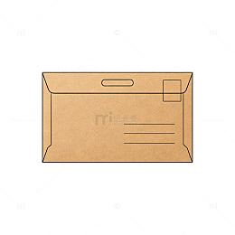 简约风牛皮纸信封插画设计素材