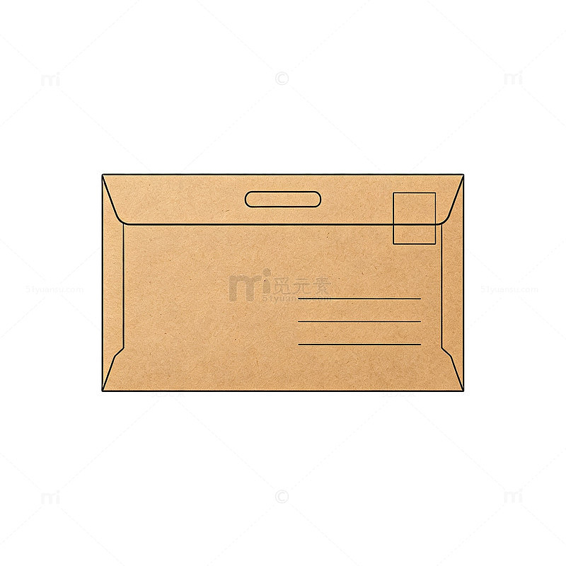 简约风牛皮纸信封插画设计素材