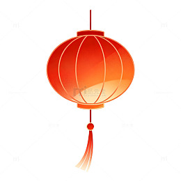 扁平风红色灯笼矢量设计素材
