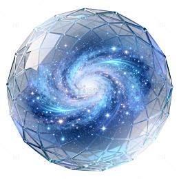 科幻风宇宙星系水晶球设计素材