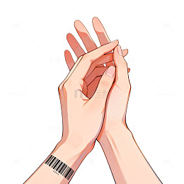 简约风双手合十插画设计素材