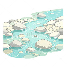 江河石滩 浅滩水流