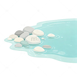 浅滩鹅卵石 湖边石块