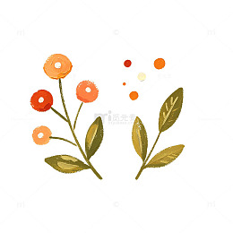 扁平风花卉植物插画设计素材