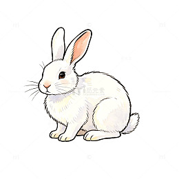 手绘风可爱小白兔插画设计素材
