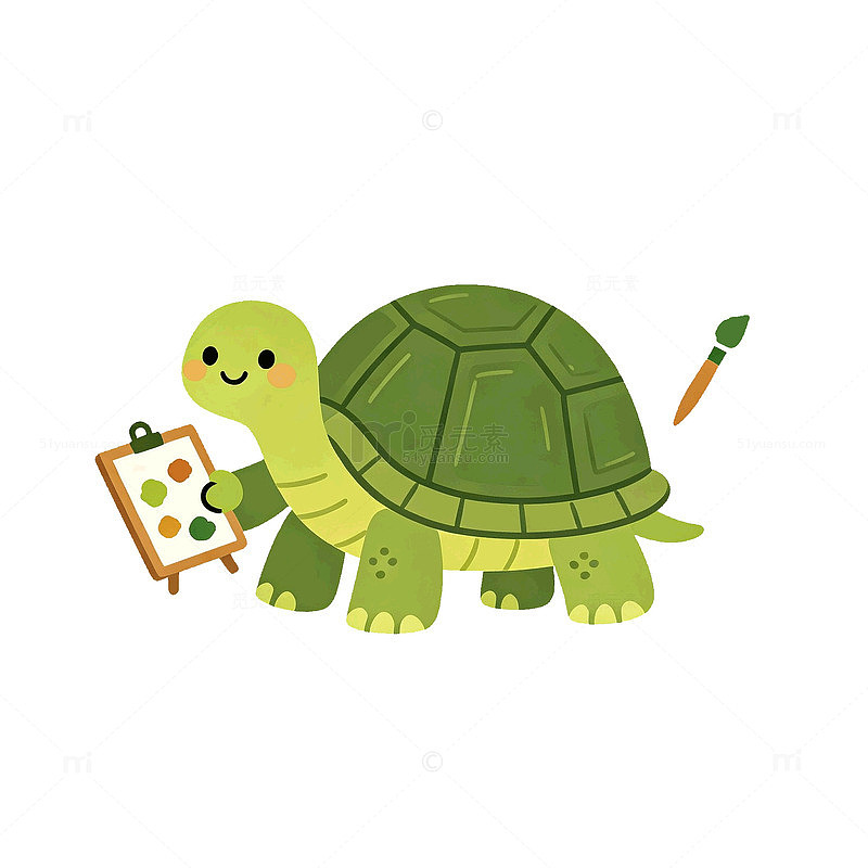 卡通风乌龟绘画可爱动物设计素材