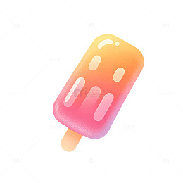 渐变风夏日冰棒插画设计素材