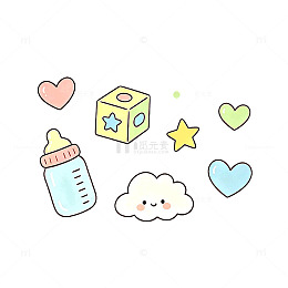 卡通风婴儿用品可爱手绘设计