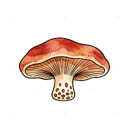 手绘风红菇自然植物插画设计素材