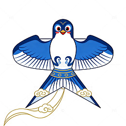 国风传统燕子风筝插画设计素材