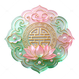 国风古典莲花纹样装饰设计素材