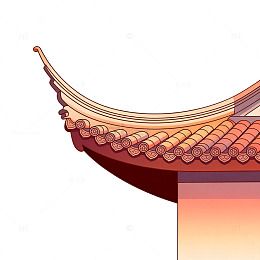 国风古建筑飞檐屋角设计素材