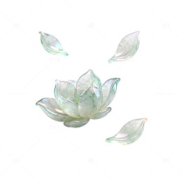 梦幻风莲花飘落透明花瓣设计素材