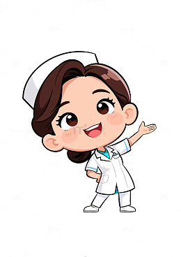 卡通医院医生护士讲解形象医护插画设计素材