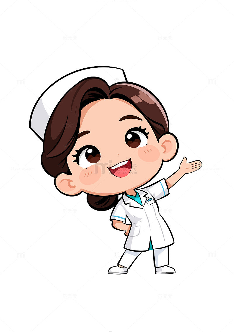 卡通医院医生护士讲解形象医护插画设计素材