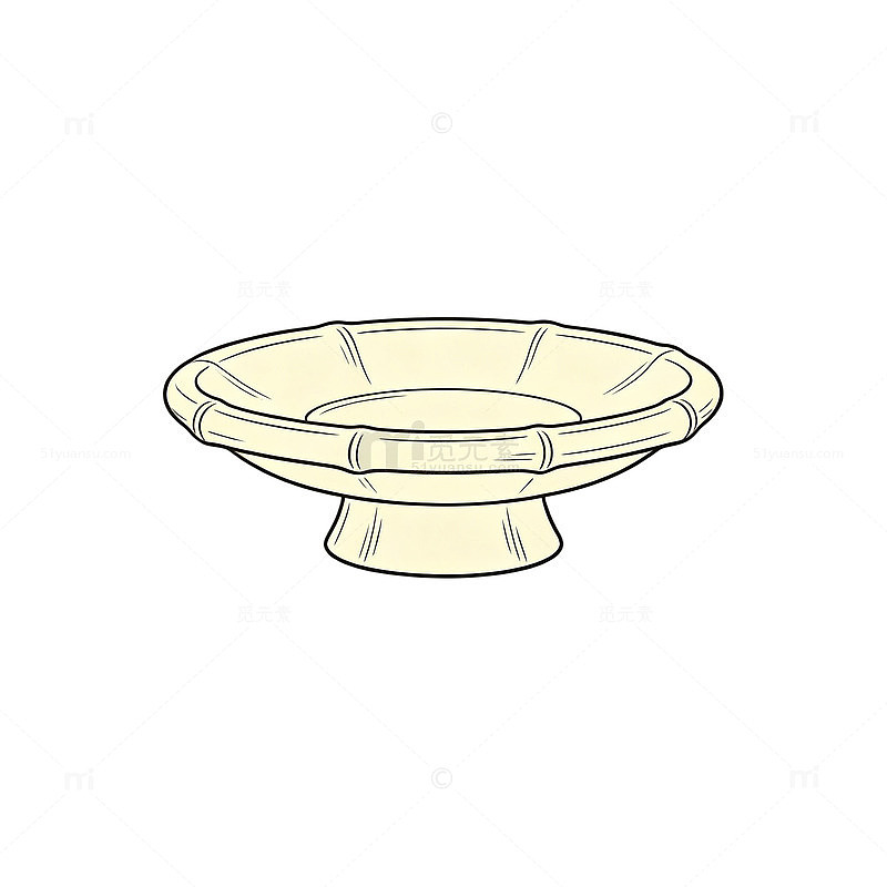 简约风陶瓷盘子线条插画设计素材