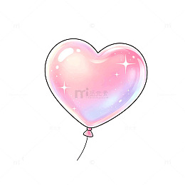 梦幻风爱心气球插画设计素材