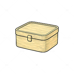 手绘风竹编饭盒插画设计素材