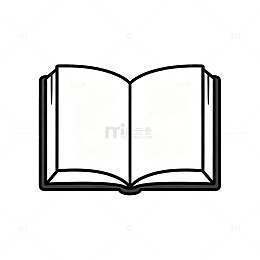 线条风打开的书本简约图标设计素材