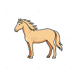 卡通风格马匹动物插画设计素材