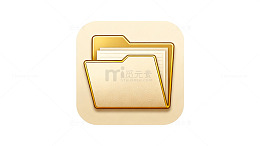 扁平风金色文件夹图标设计素材