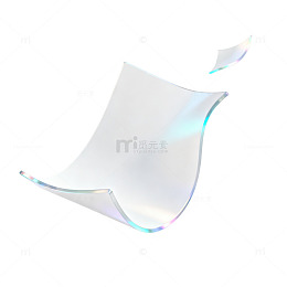 极简风透明玻璃质感飘动设计素材