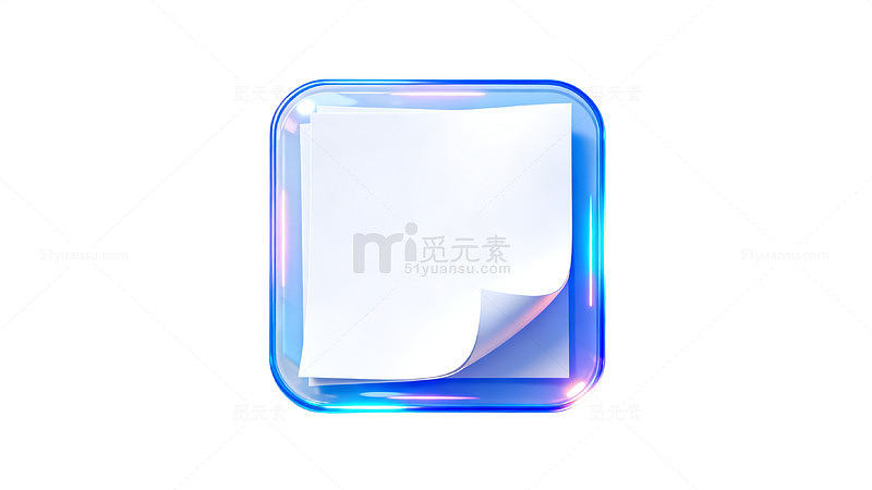 玻璃质感文件图标设计素材