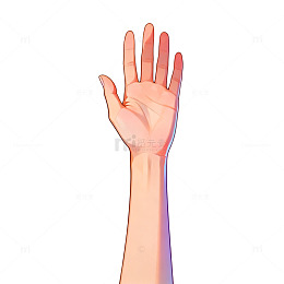 插画风手掌手势手绘设计素材