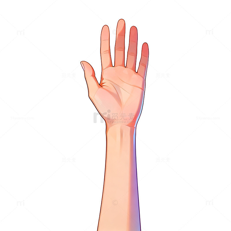 插画风手掌手势手绘设计素材