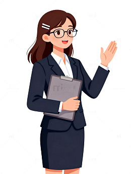 卡通风职场女性办公插画设计素材