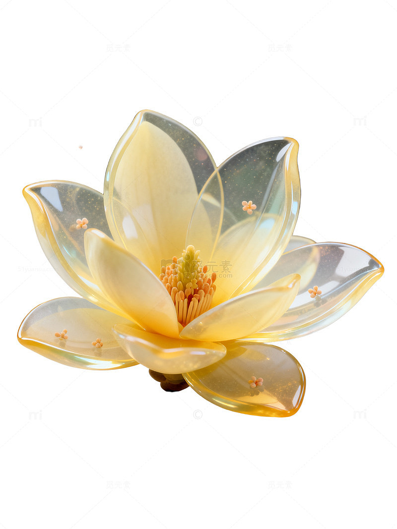 透明质感玉兰花艺术设计素材