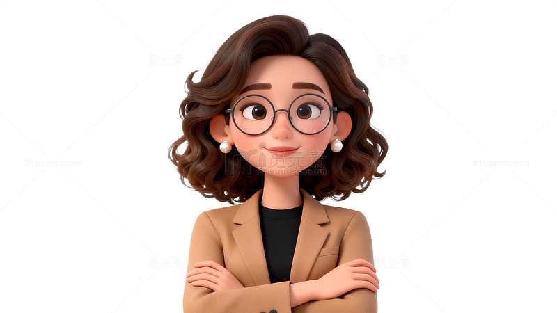 卡通风格职场女性人物设计素材