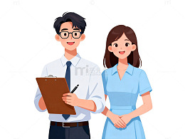 扁平风职场人物插画设计素材