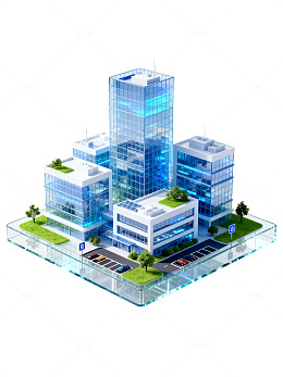 科技风城市建筑群3D模型设计素材