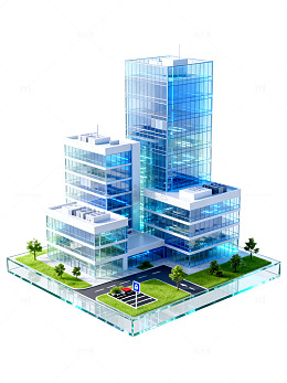 科技风现代建筑群3D模型素材