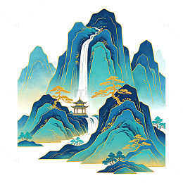 青碧层山飞瀑亭台尽展东方雅韵