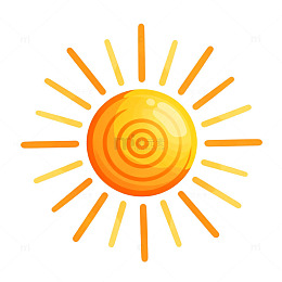卡通风格太阳光晕矢量插画素材