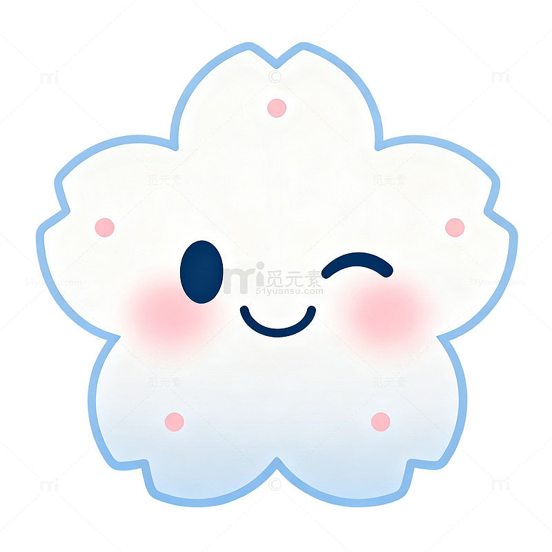 卡通风樱花表情可爱插画设计素材