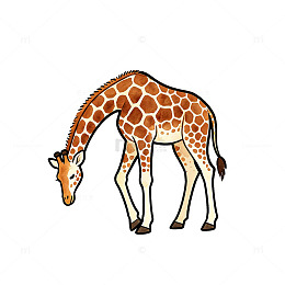 卡通风格长颈鹿动物插画设计素材