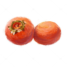 柿子涂鸦手绘卡通水果食物蔬菜