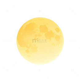 扁平风明亮满月插画设计素材