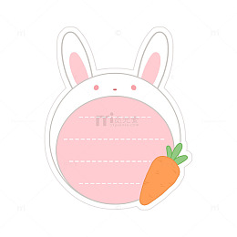 可爱萝卜兔子贴纸元素