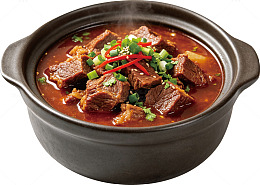 牛肉砂锅写实风麻辣美食摄影素材
