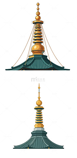 钟楼宝顶 塔顶宝珠 金