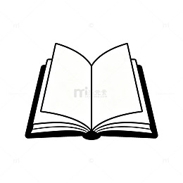 简约风打开的书本线条图标设计素材
