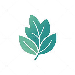 简约风绿叶植物矢量图标设计素材