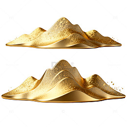 金色立体山脉抽象艺术设计素材