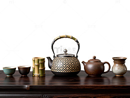 日式风格茶具摆件静物素材