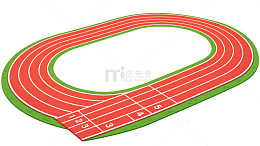 卡通风格田径跑道插画设计素材