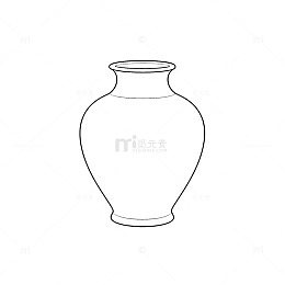 线稿风古典花瓶轮廓设计素材